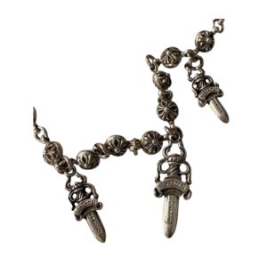 Chrome Hearts 925 Silver Dagger Link Wallet Chain