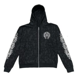 Chrome Hearts Cemetery Cross All Over Print Logo Hoodie
