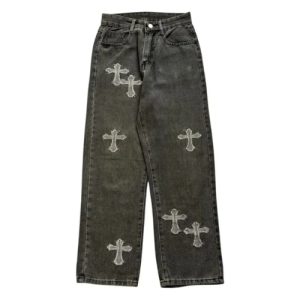 Chrome Hearts Denim Cross Style Pants