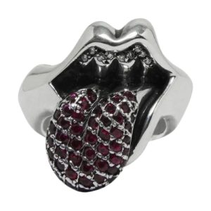 Chrome Hearts Diamond Rolling Stones Lip & Tongue Ring