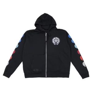 Chrome Hearts Multi Color Horseshoe Logo Zip Up Hoodie