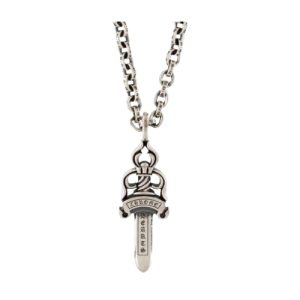 Chrome Hearts Silver Dagger Pendant Necklace
