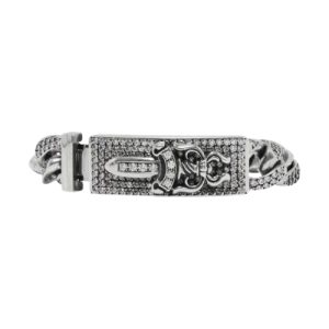 Chrome Hearts Silver Diamond Dagger Bracelet