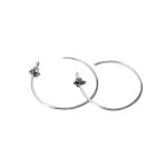 Chrome Hearts Silver Hoop Earrings