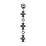 Chrome Hearts Silver Tiny E CH Plus Triple Drop Earring