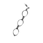 Chrome Hearts Silver Triple Cross Drop Hoop Earring