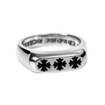 Chrome Hearts Silver Triple Plus Flat Band Ring