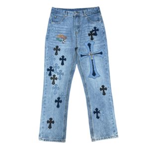 Chrome Hearts Slime Blue Denim Words Jeans