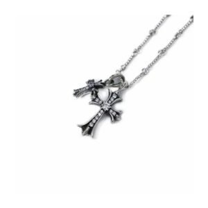 Chrome Hearts Small Cross & Babyfat Diamond Pendant Set