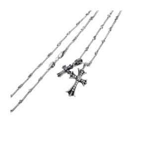Chrome Hearts Small Cross & Babyfat Diamond Pendant Set