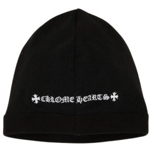 Chrome Hearts Black Cross Motif Beanie Hat