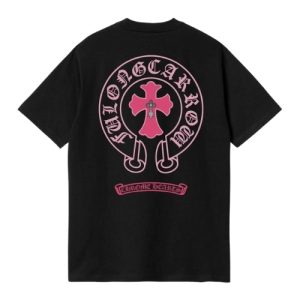Chrome Hearts Holographic Pink Cross T Shirt Black