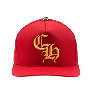 Chrome Hearts Red Silver Button Cap