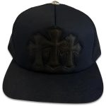 Chrome Hearts Triple Cross Leather Black Hat