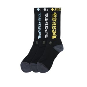 Chrome Hearts 3 Pack Black Socks