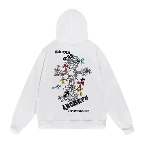 Chrome Hearts Artistic Cross White Hoodie