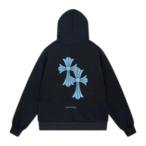 Chrome Hearts Blue Cross Black Hoodie