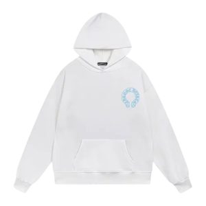 Chrome Hearts Blue Cross White Hoodie